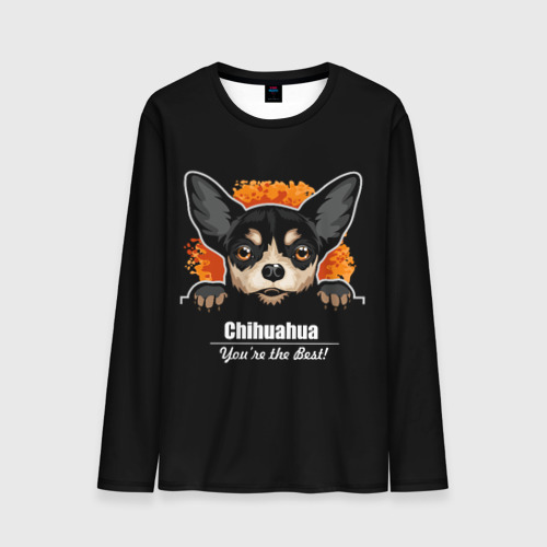 Мужской лонгслив 3D Чихуахуа Chihuahua, цвет 3D печать