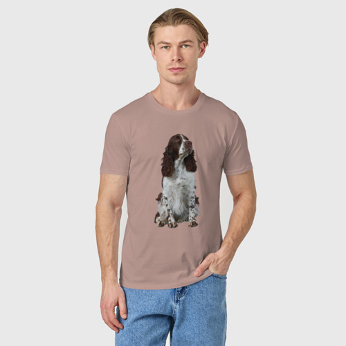 Мужская футболка хлопок с принтом Русский Охотничий Спаниель (РОС), фото на моделе #1
