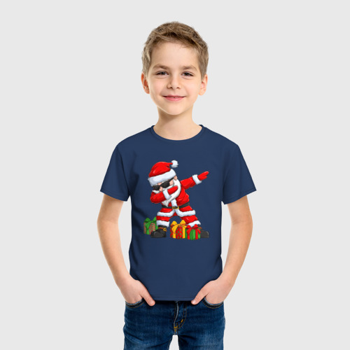Детская футболка хлопок Санта Даб / Santa Dab, цвет темно-синий - фото 3