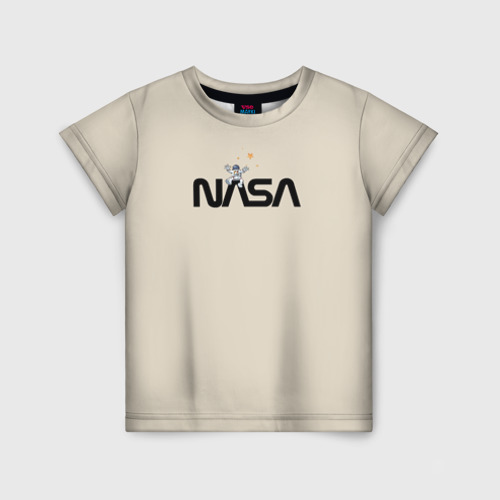 Детская футболка 3D с принтом NASA Космос - космонавт, вид спереди #2
