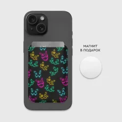 Картхолдер Magsafe магнитный Неоновые котики neon faces cats - фото 2