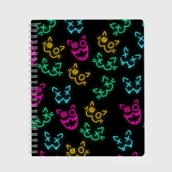 Тетрадь Неоновые котики neon faces cats