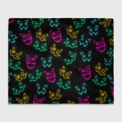 Плед 3D Неоновые котики neon faces cats