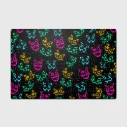 Головоломка Пазл магнитный 126 элементов Неоновые котики neon faces cats
