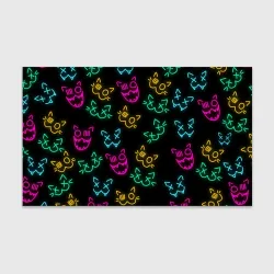 Бумага для упаковки 3D Неоновые котики neon faces cats