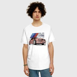 Мужская футболка хлопок Oversize Крутая разрисованная тачка - BMW - фото 2