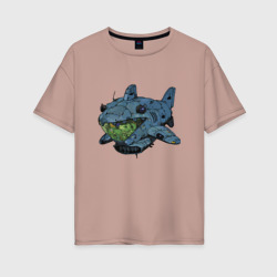 Женская футболка хлопок Oversize Жаба - капитан подводной лодки