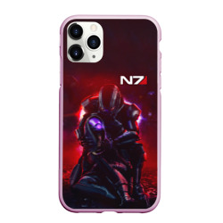 Чехол для iPhone 11 Pro Max матовый Mass Effect N7 Shepard