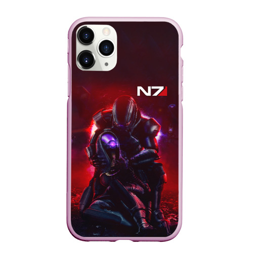 Чехол для iPhone 11 Pro Max матовый Mass Effect N7 Shepard, цвет розовый