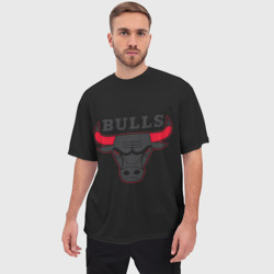 Мужская футболка oversize 3D Chicago bulls Чикаго буллс ярость быка - фото 2