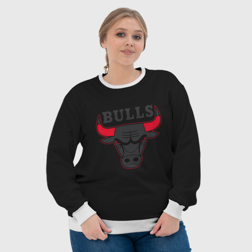Женский свитшот 3D Chicago bulls Чикаго буллс ярость быка, цвет 3D печать - фото 6