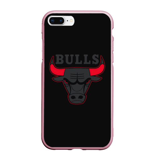 Чехол для iPhone 7Plus/8 Plus матовый Chicago bulls Чикаго буллс ярость быка, цвет розовый