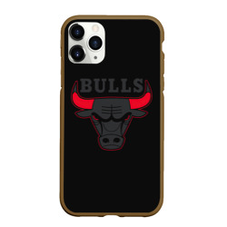 Чехол для iPhone 11 Pro матовый Chicago bulls Чикаго буллс ярость быка