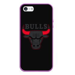 Чехол для iPhone 5/5S матовый Chicago bulls Чикаго буллс ярость быка