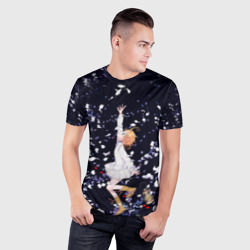Мужская футболка 3D Slim Эмма среди цветов обещанный неверленд - фото 2