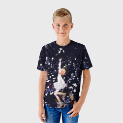 Детская футболка 3D Эмма среди цветов обещанный неверленд - фото 2