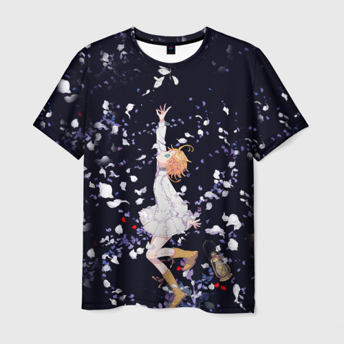 Мужская футболка 3D Эмма среди цветов обещанный неверленд, цвет 3D печать