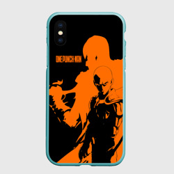 Чехол для iPhone XS Max матовый Сайтама образ в силуэте One Punch-Man