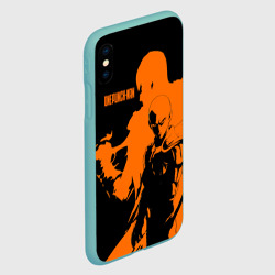 Чехол для iPhone XS Max матовый Сайтама образ в силуэте One Punch-Man - фото 2