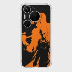 Чехол для Huawei Pura 70 Сайтама образ в силуэте One Punch-Man