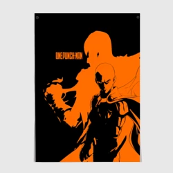 Постер Сайтама образ в силуэте One Punch-Man