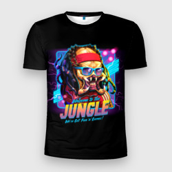 Мужская футболка 3D Slim Predator in the jungle