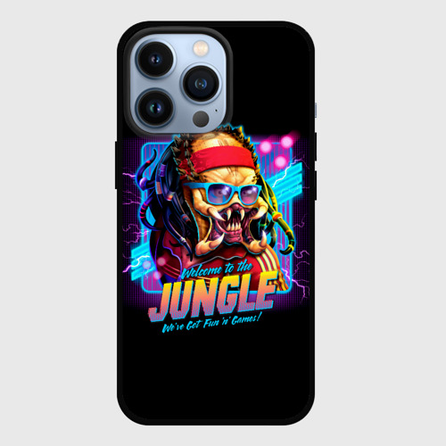 Чехол для iPhone 13 Pro Predator in the jungle, цвет черный