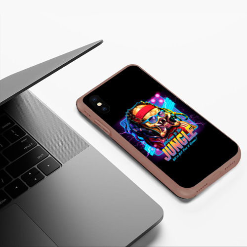 Чехол для iPhone XS Max матовый Predator in the jungle, цвет коричневый - фото 5