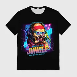 Мужская футболка 3D Predator in the jungle