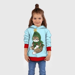 Детская толстовка 3D Кот-ёлочка новогодняя - фото 2