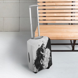 Чехол для чемодана 3D Инь Янь волки чёрно белый - фото 2