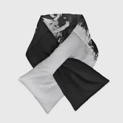 Шарф-пуховик 3D Инь Янь волки чёрно белый