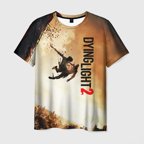 Мужская футболка с принтом Dying light 2 новый мир, вид спереди №1