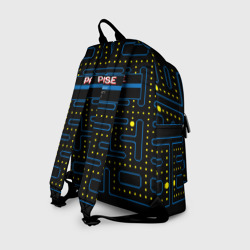 Рюкзак с принтом Пиксельный Пакман для любого человека, вид сзади №1. Цвет основы: белый