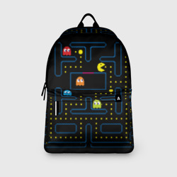 Рюкзак с принтом Пиксельный Пакман для любого человека, вид спереди №3. Цвет основы: белый