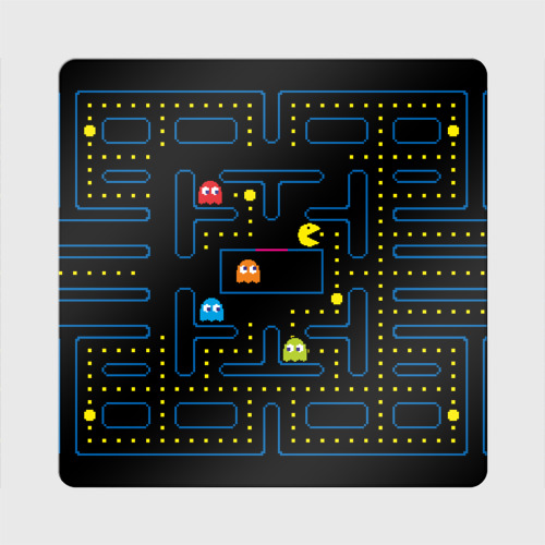 Магнит виниловый Квадрат Пиксельный Пакман