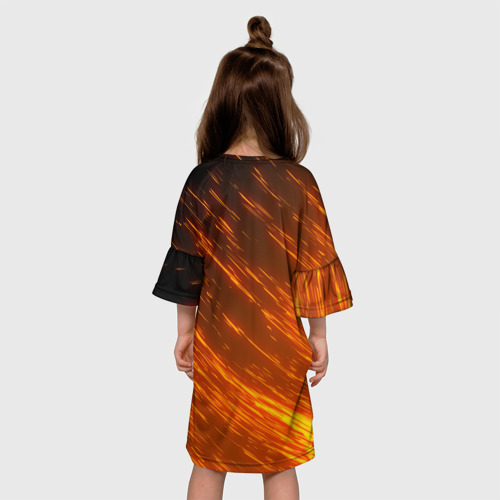 Детское платье 3D Скайрим огенный дракон лого TES, цвет 3D печать - фото 5
