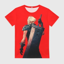 Женская футболка 3D Клауд С мечом final fantasy