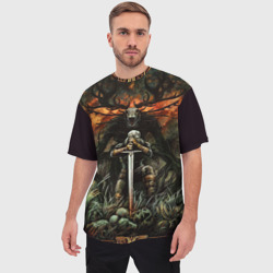 Мужская футболка oversize 3D Ведьмак и монстр - фото 2