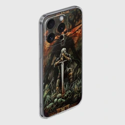Чехол для iPhone 15 Pro силиконовый с защитой камеры Ведьмак и монстр - фото 2