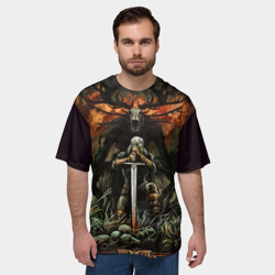 Мужская футболка oversize 3D Ведьмак и монстр - фото 2