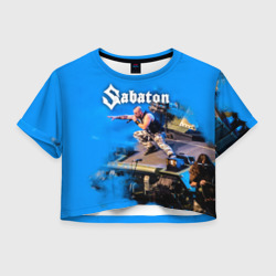 Женская футболка Crop-top 3D Йоаким Броден на танке Sabaton