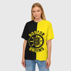 Женская футболка oversize 3D Boston Bruins, Бостон Брюинз - фото 2