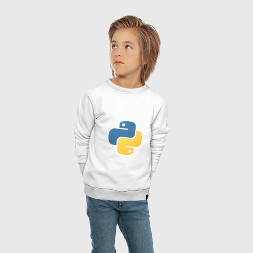 Детский свитшот хлопок Python язык, цвет белый - фото 5