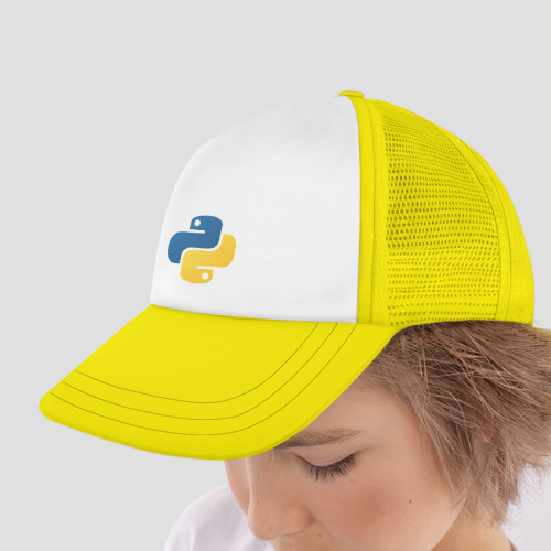 Детская кепка тракер Python язык, цвет желтый - фото 4