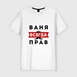 Мужская футболка хлопок Slim Иван Ваня всегда прав