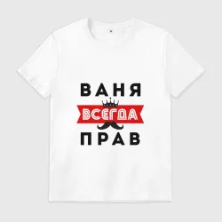 Мужская футболка хлопок Иван Ваня всегда прав