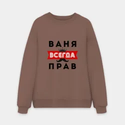 Мужской свитшот oversize без начеса хлопок Иван Ваня всегда прав