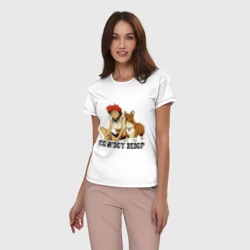 Женская пижама с белой футболкой хлопок Эйн & Эд - фото 2