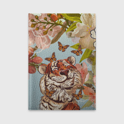 Обложка для автодокументов Тигр и бабочки